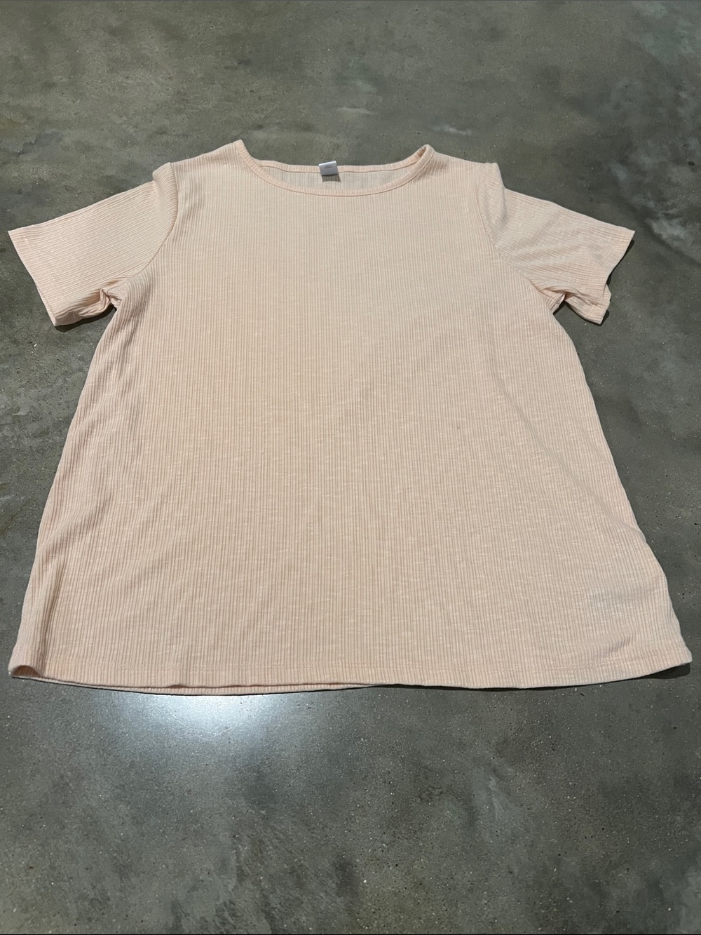 Old Navy Light Peach Ribbed Short Sleeve Top